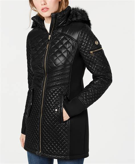 black michael kors jcket|Michael Kors puffer jacket macy's.